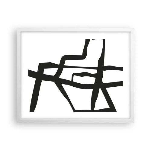 Poster in white frmae - Black and White Construction - 50x40 cm