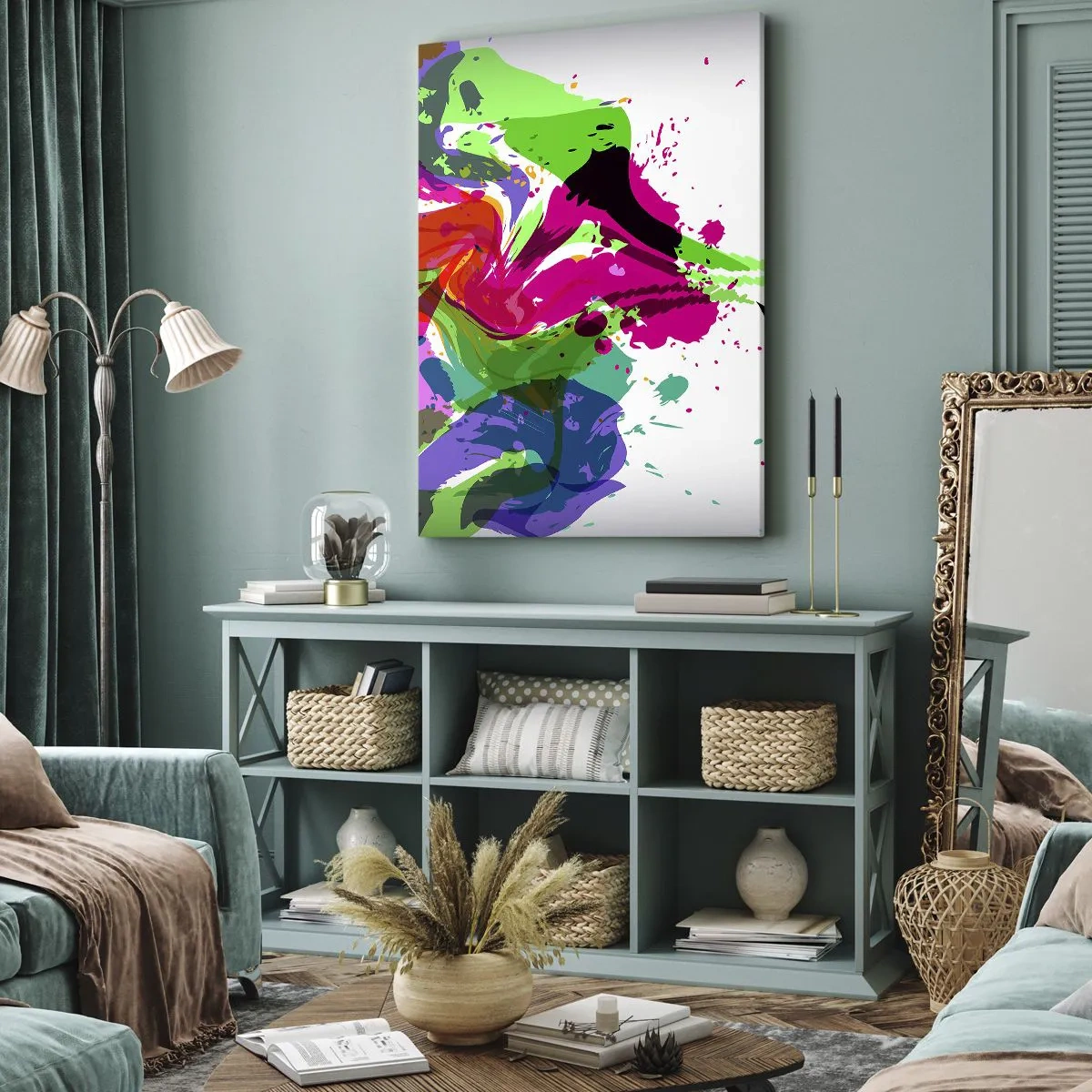 Canvas picture - Tale in Colours of a Rainbow - 65x120 cm