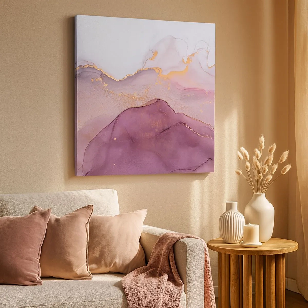 Canvas picture - Waves of Violet and Purple - 30x30 cm