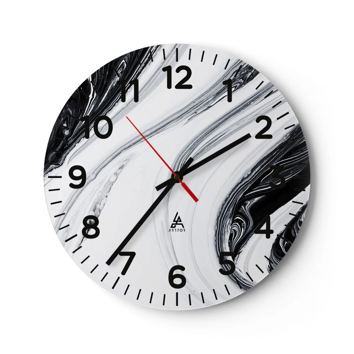 Wall clock - Clock on glass - Connection of Opposites - 30x30 cm