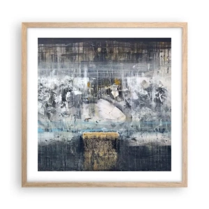 Poster in light oak frame - Icy Path - 50x50 cm