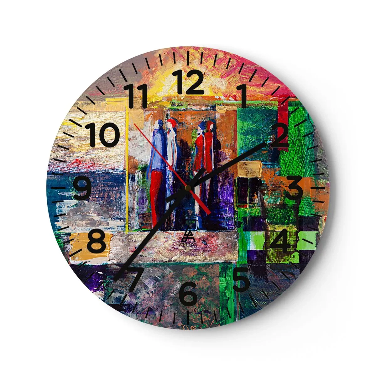 Wall clock - Clock on glass - Relations and Emotions - 40x40 cm