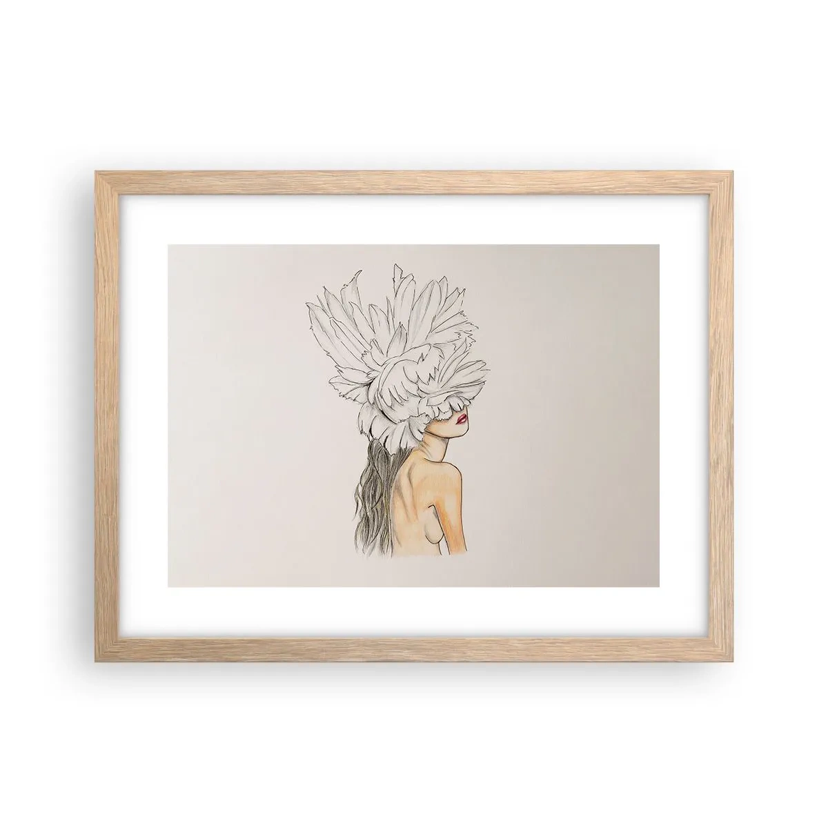 Poster in light oak frame - Crowned Beauty - 40x30 cm