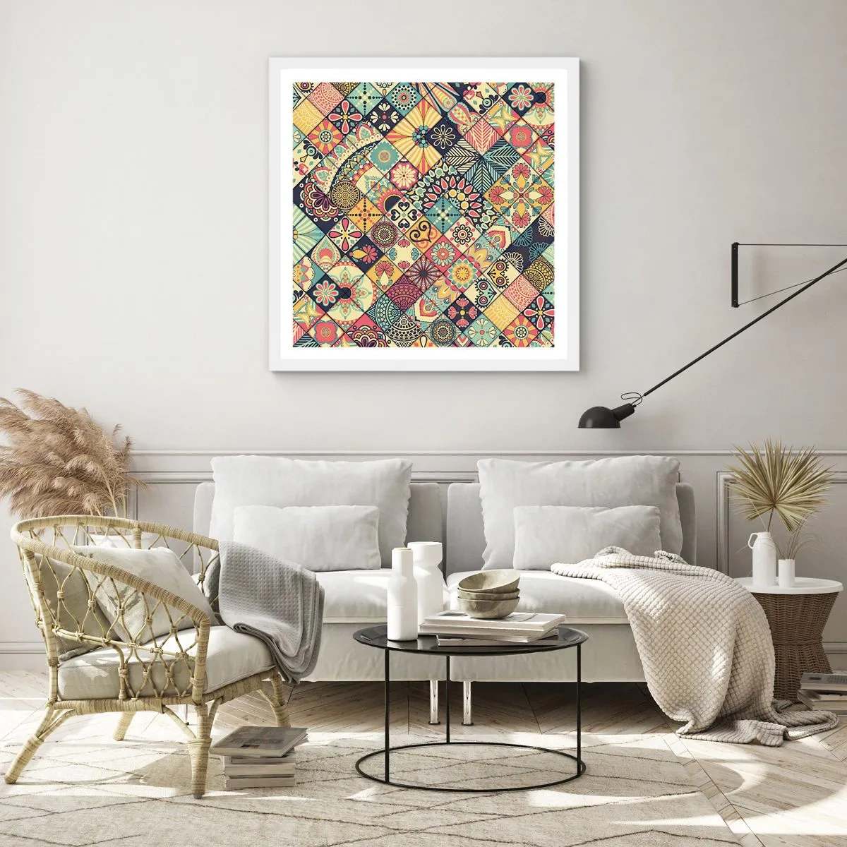 Poster in white frmae - Moroccan Style - 40x40 cm