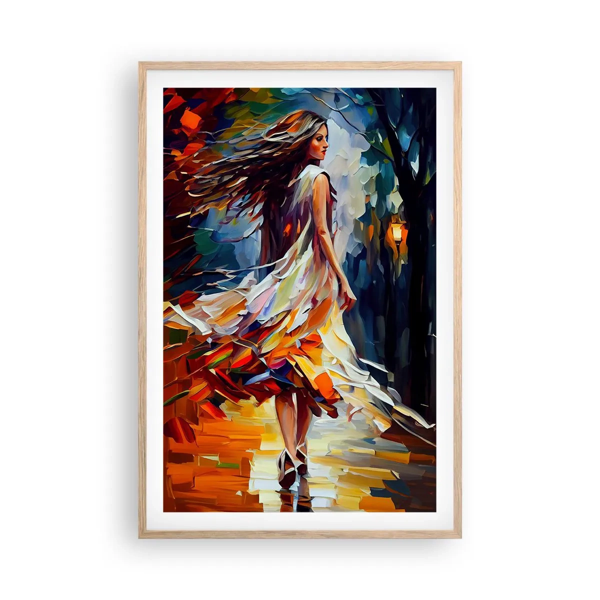 Poster in light oak frame - Autumn Girl - 61x91 cm