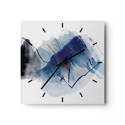 Wall clock - Clock on glass - Ice Mountain - 40x40 cm