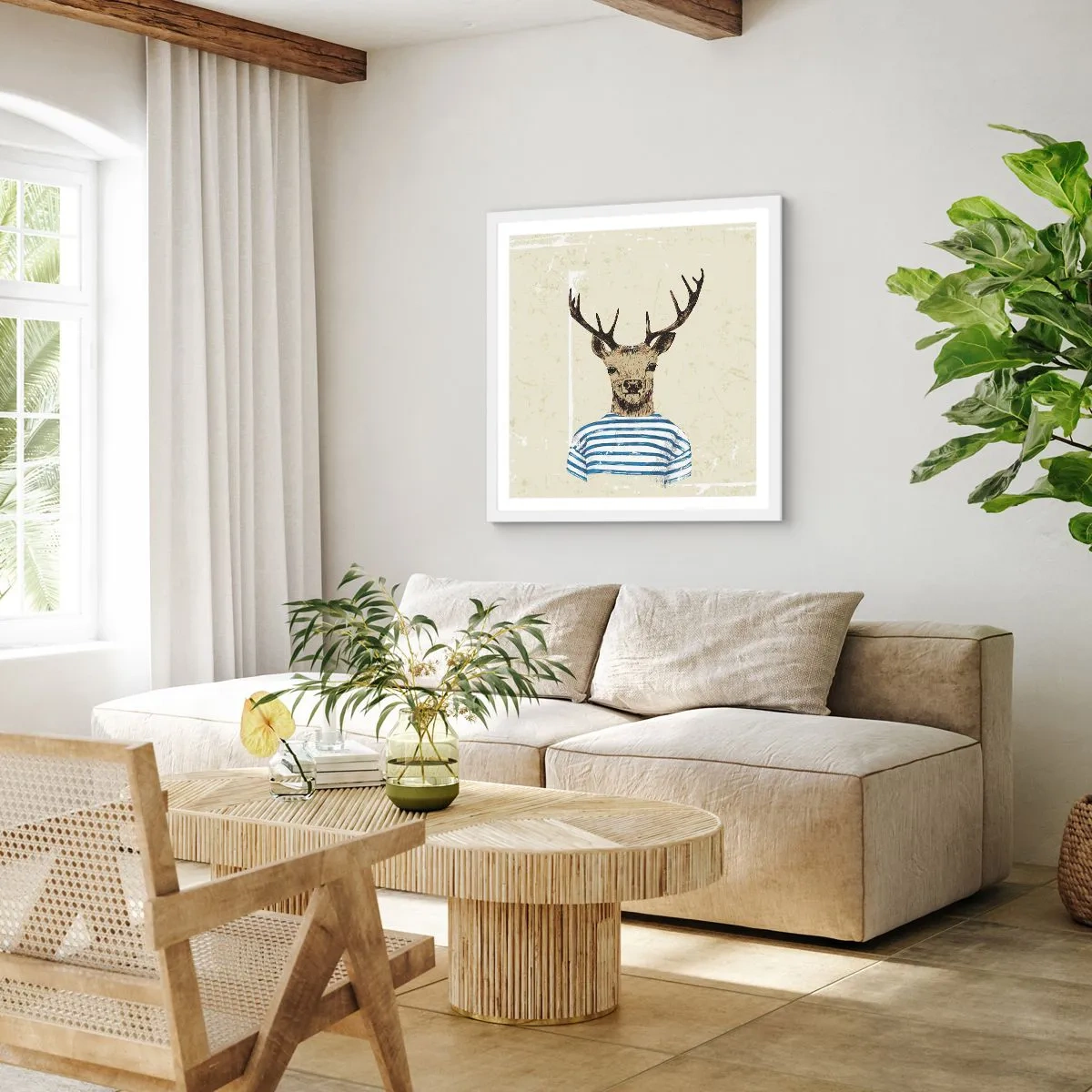 Poster in white frmae - Becaue I Like Striped T-Shirts - 50x50 cm