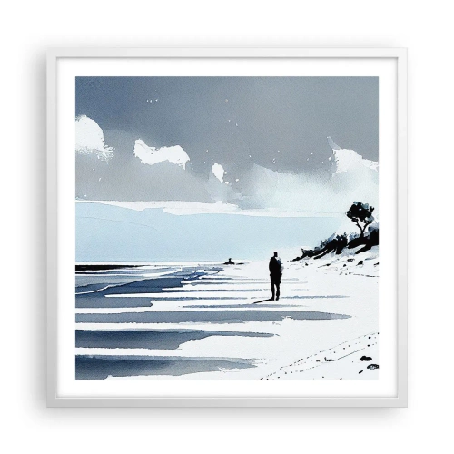 Poster in white frmae - All Alone - 60x60 cm