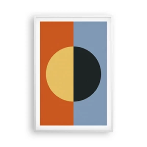 Poster in white frmae - Composition of Warm and Cool - 61x91 cm