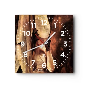 Wall clock - Clock on glass - Between Good and Evil - 40x40 cm