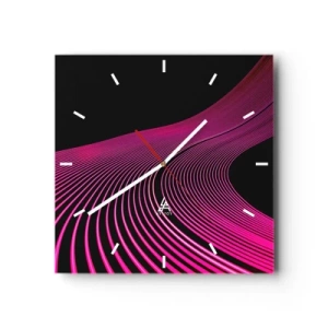 Wall clock - Clock on glass - Alley of Light - 40x40 cm