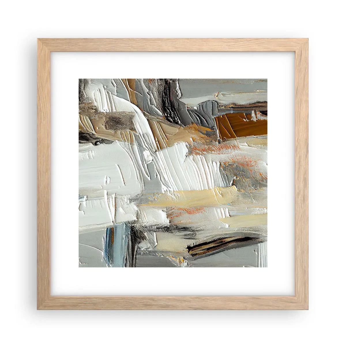 Poster in light oak frame - Layers of Colour - 30x30 cm