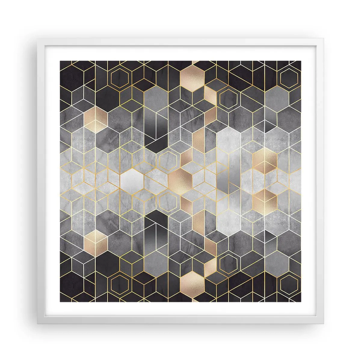 Poster in white frmae - Diamond Composition - 60x60 cm