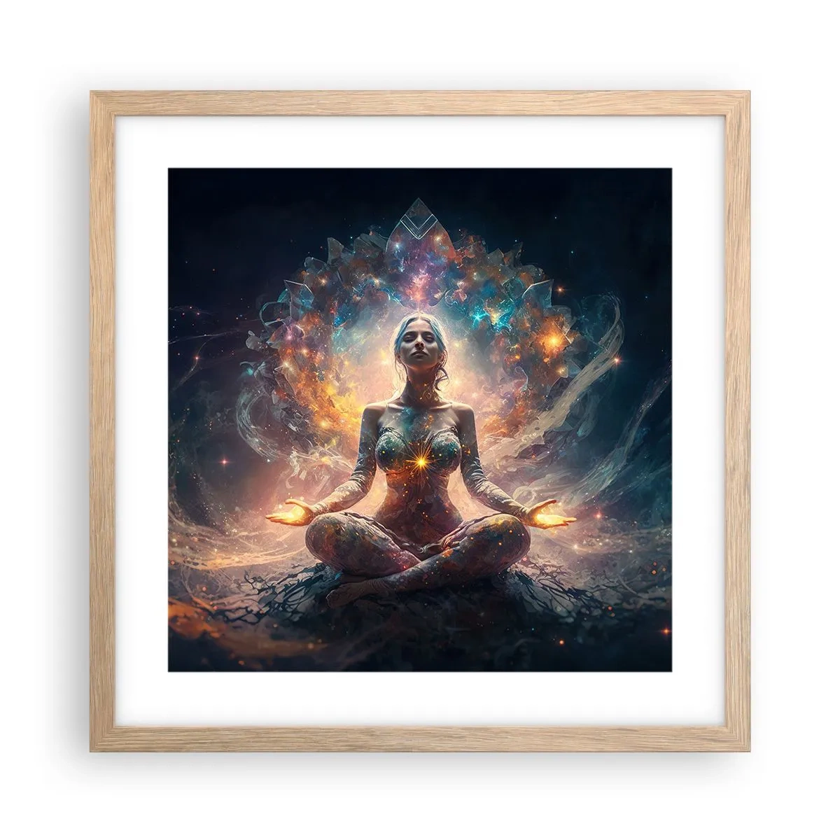 Poster in light oak frame - Good Energy Flow - 40x40 cm