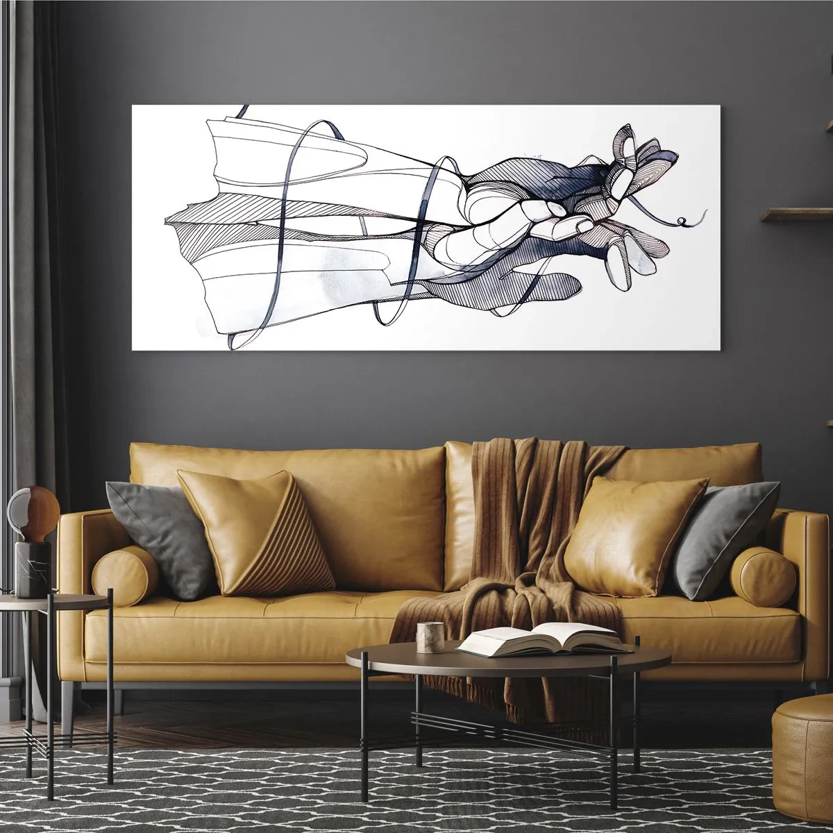 Glass picture - Study of Touch - 160x50 cm