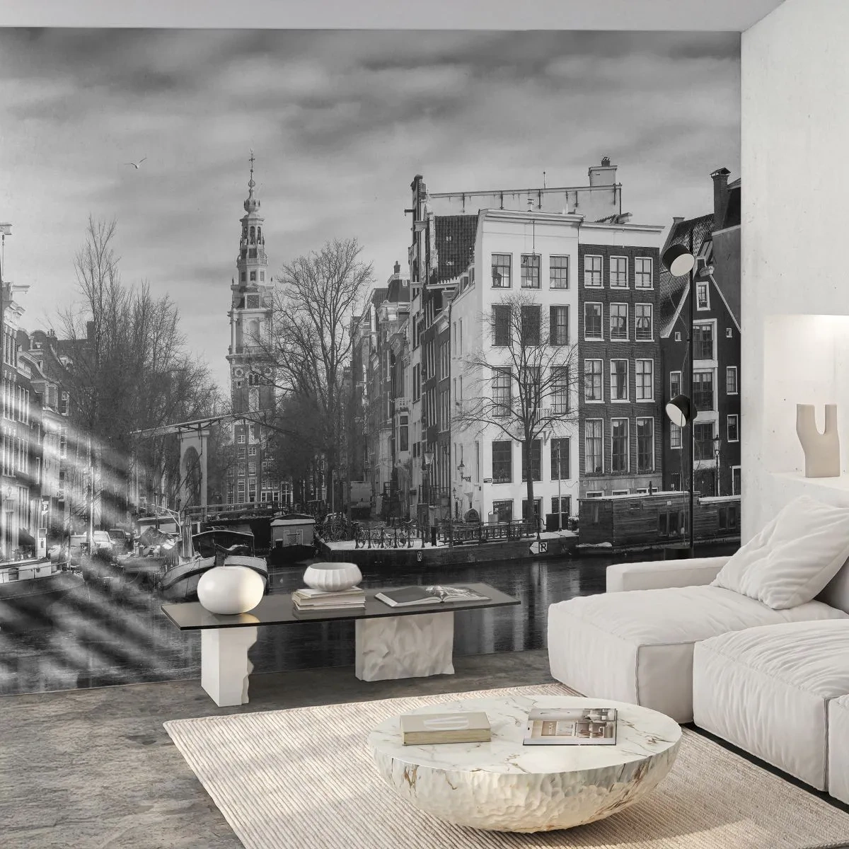 Self-Adhesive Photo Wallpaper Deluxe Sticker - Amsterdam Atmosphere - City, Amsterdam, Architecture - 350x256 cm