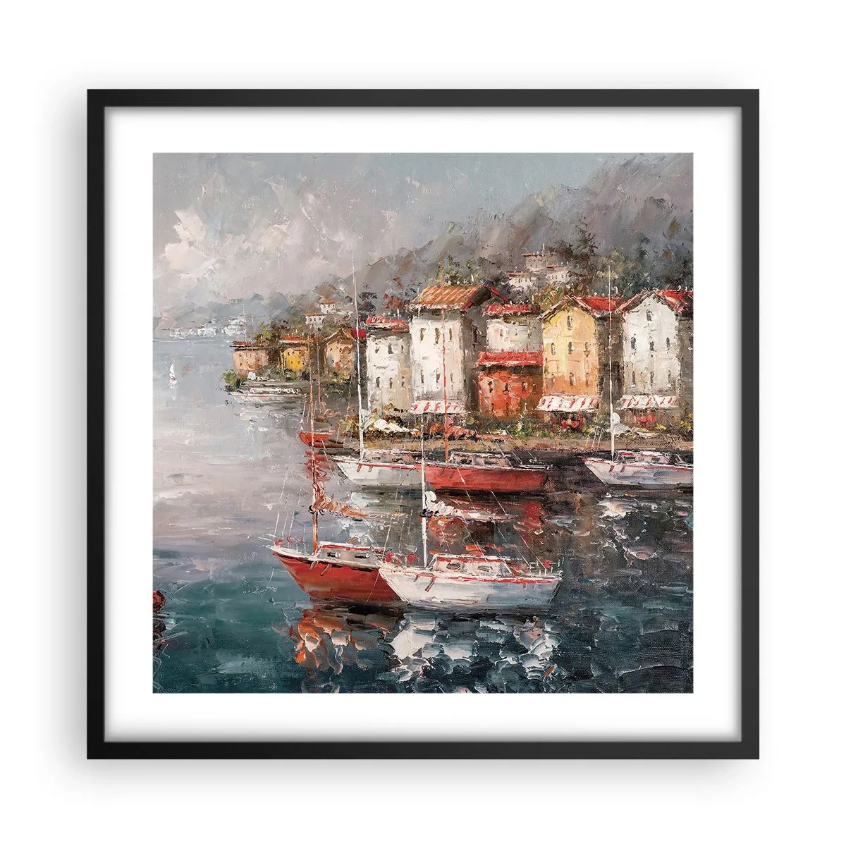 Poster in black frame - Romantic Marina - 50x50 cm