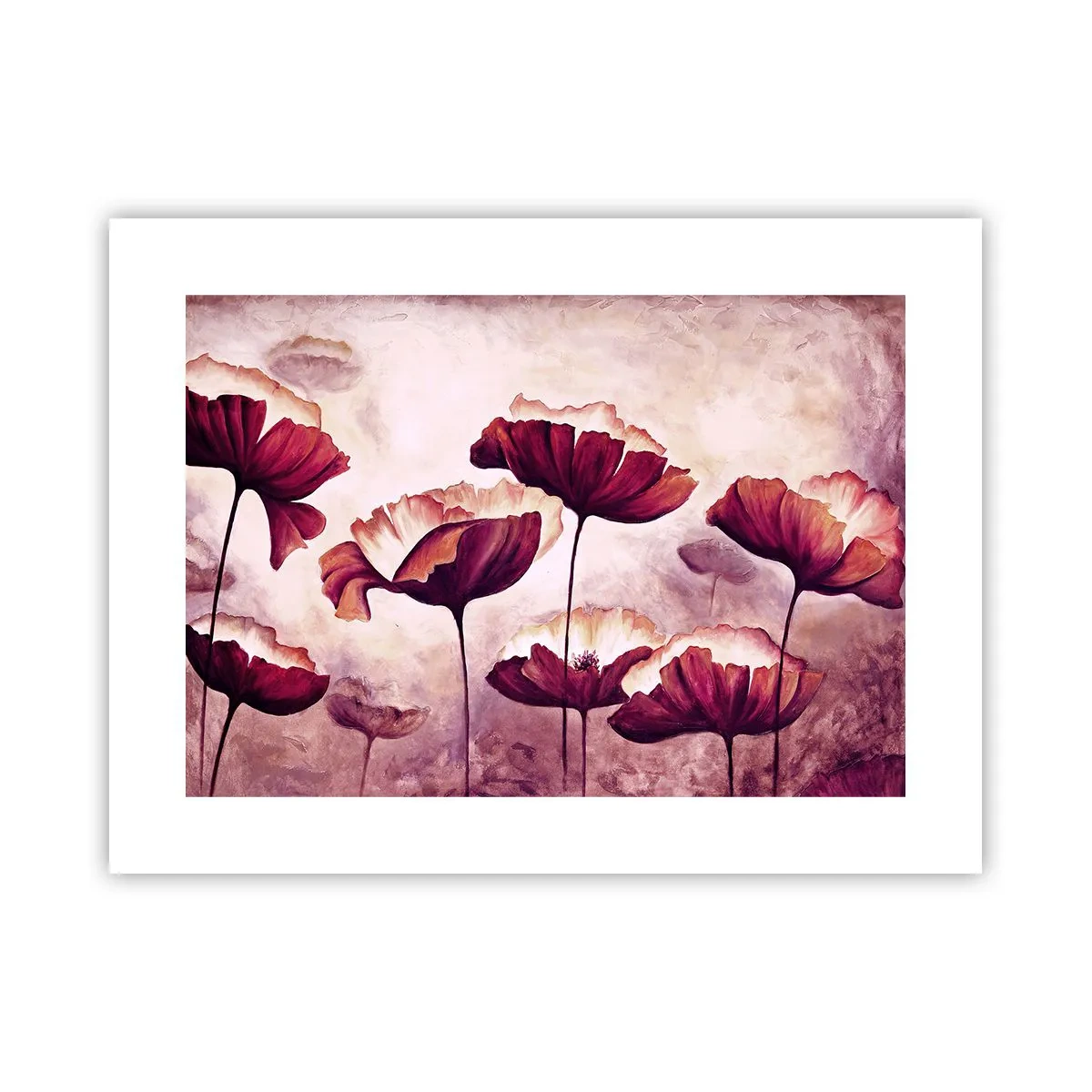 Poster - Red and White Flake - 40x30 cm