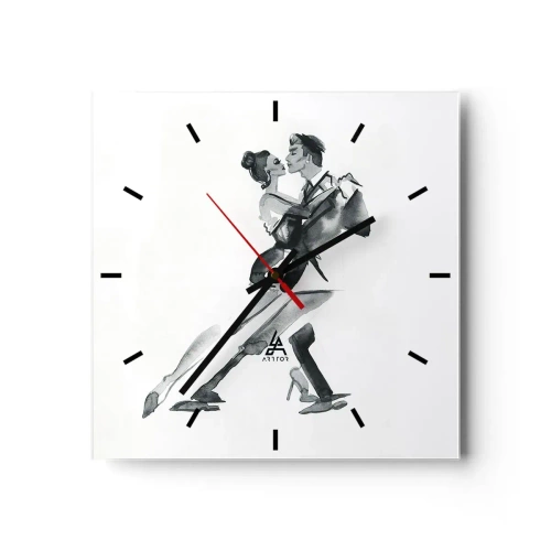 Wall clock - Clock on glass - In One Rhythm - 40x40 cm