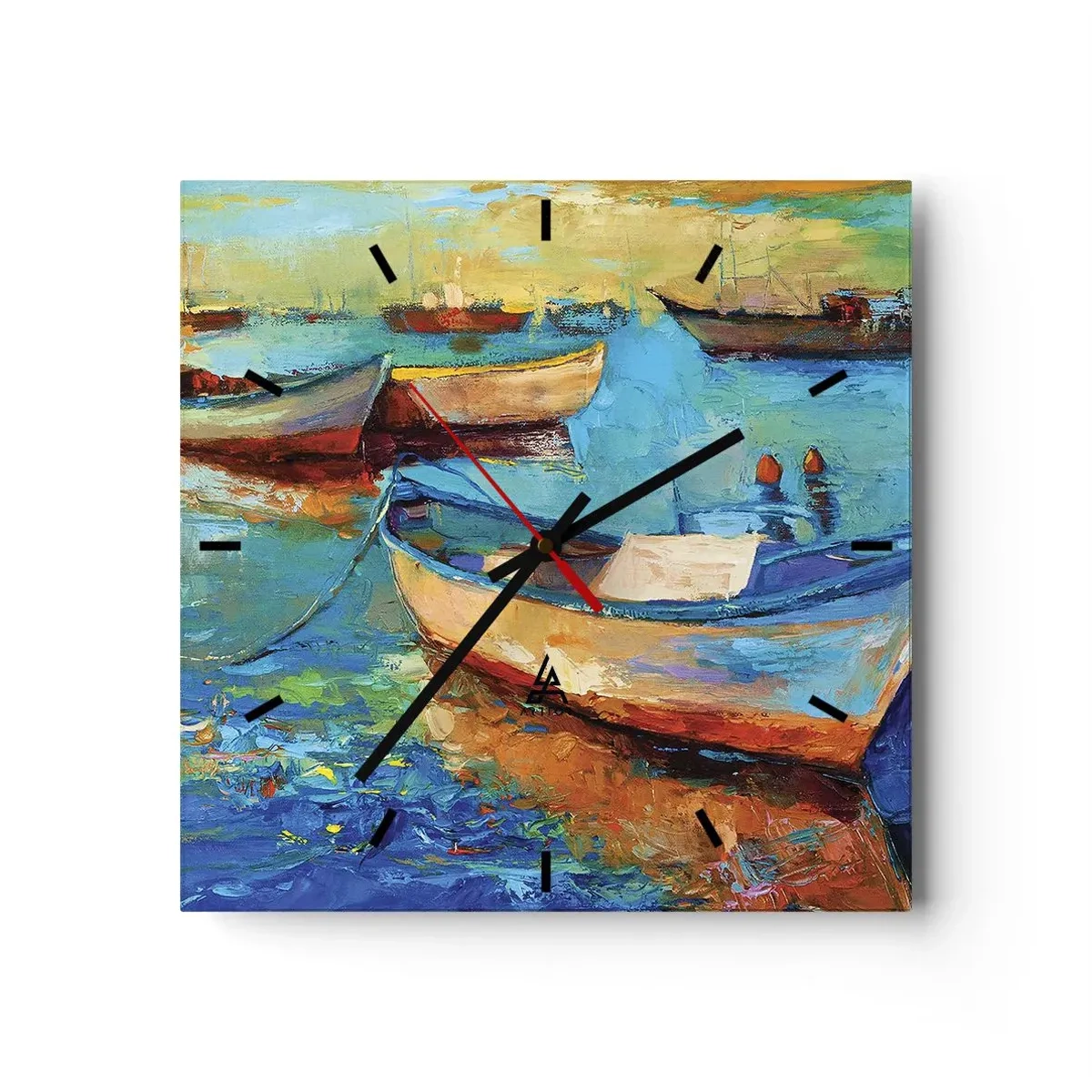 Wall clock - Clock on glass - In a Southern Bay - 30x30 cm