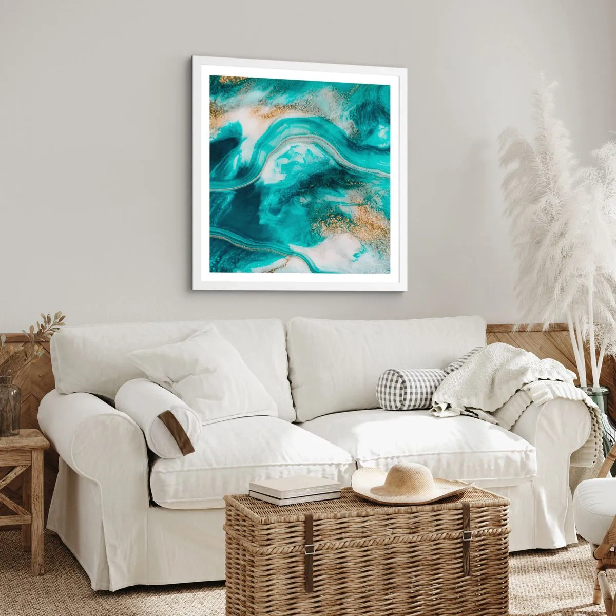 Poster in white frmae - River of Gold - 50x50 cm