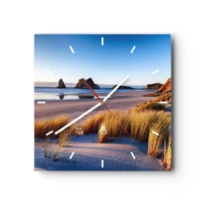 Wall clock - Clock on glass - For Peace Seekers - 40x40 cm