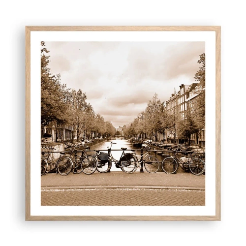 Poster in light oak frame - Dutch Atmosphere - 60x60 cm
