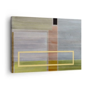 Canvas picture - Geometric composition in pastel colors with rectangles - 70x50cm - Straight and Calm - Modern wall decoration for the living room and bedroom ARTTOR