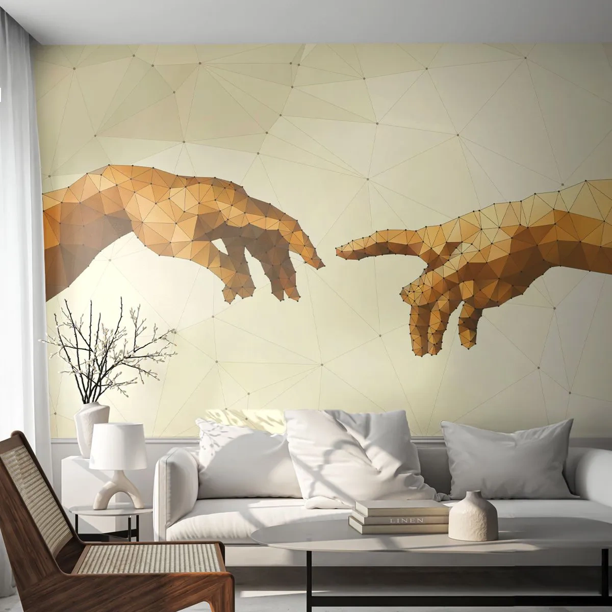 Photo Wallpaper Premium Canvas - God's Geometry - Modern Art, Hands, Piece - 450x315 cm