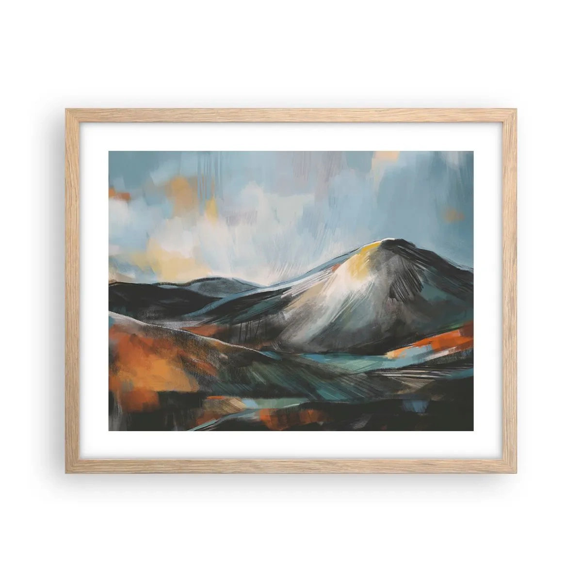 Poster in light oak frame - Raw and Beautiful - 50x40 cm