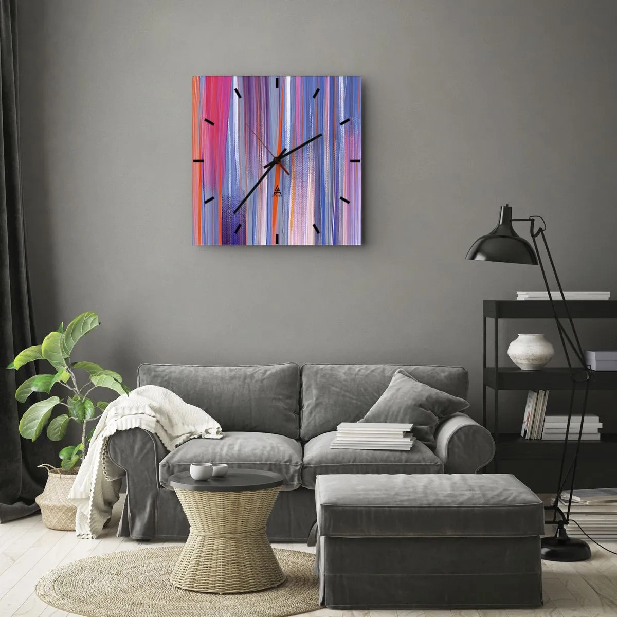 Wall clock - Clock on glass - Like a Rainbow - 30x30 cm