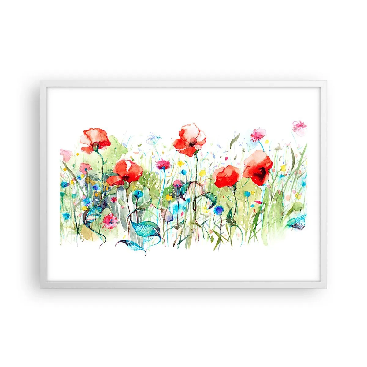 Poster in white frmae - Meadow in May - 70x50 cm
