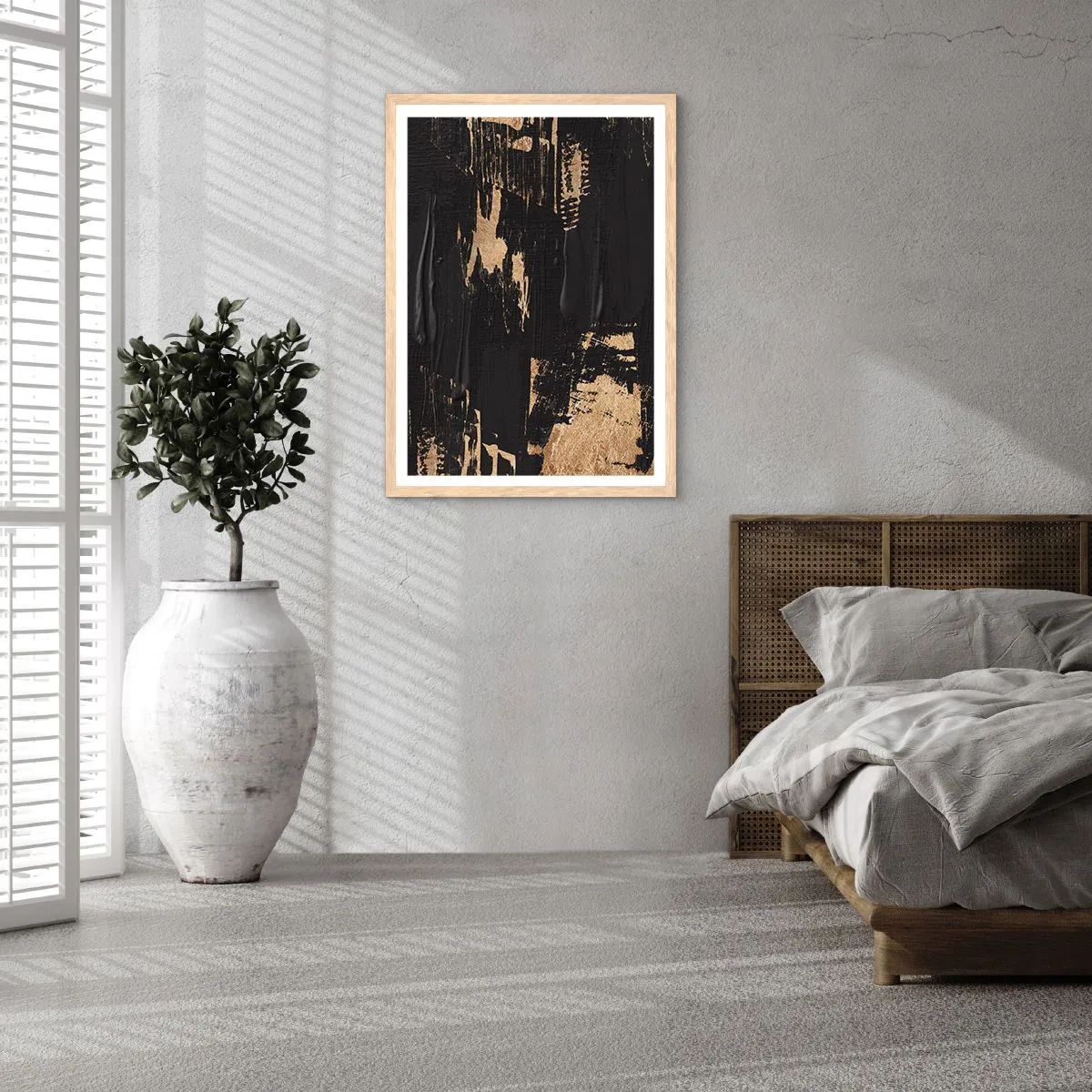 Poster in light oak frame - Touch Mark - 70x100 cm