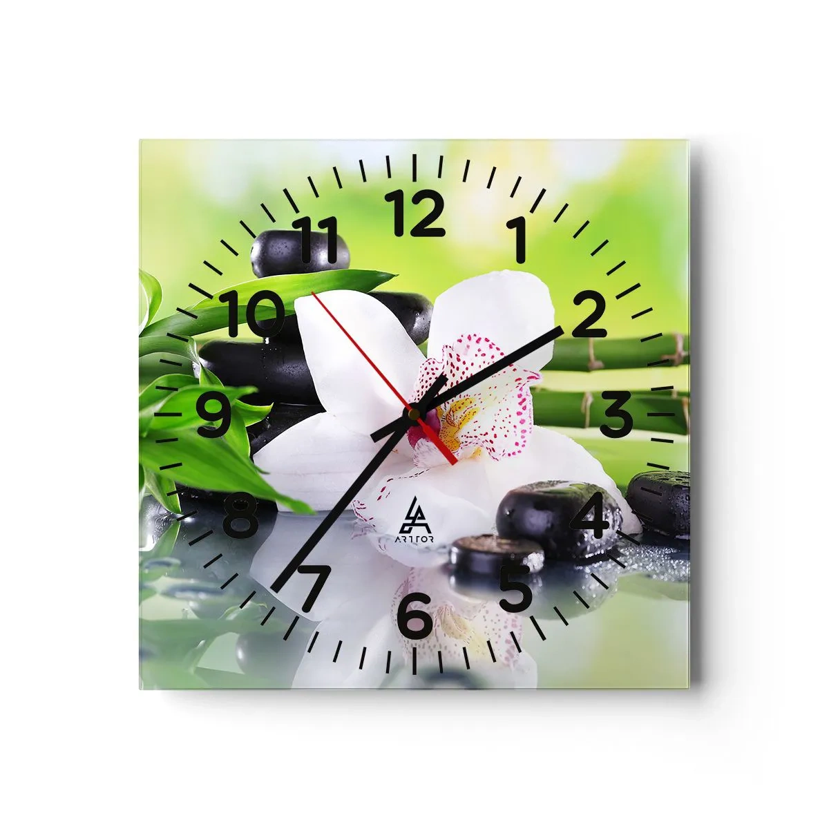 Wall clock - Clock on glass - Cool Freshness - 30x30 cm