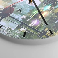 Clock face with lines