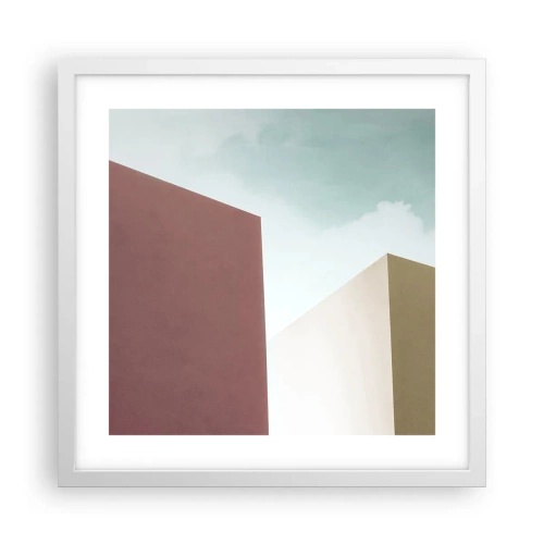 Poster in white frmae - Geometry of a Sunny summer - 40x40 cm