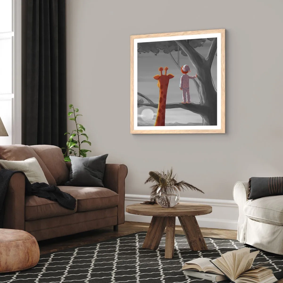 Poster in light oak frame - This Is Really Happening - 50x50 cm