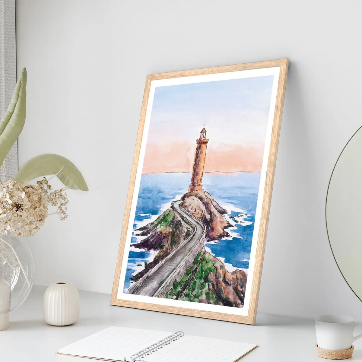 Poster in light oak frame - In the Direction of the Sea - 40x50 cm