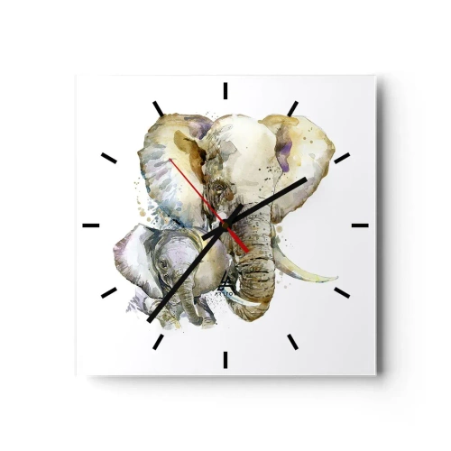 Wall clock - Clock on glass - It's Best at Mum's - 30x30 cm