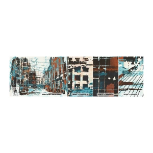 Photo Wallpaper Sample Self-Adhesive Deluxe Sticker - Blazed City Trail - City, Architecture, Piece - 100x30 cm