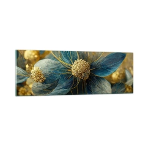 Glass picture - Blossoming in Gold - 90x30 cm