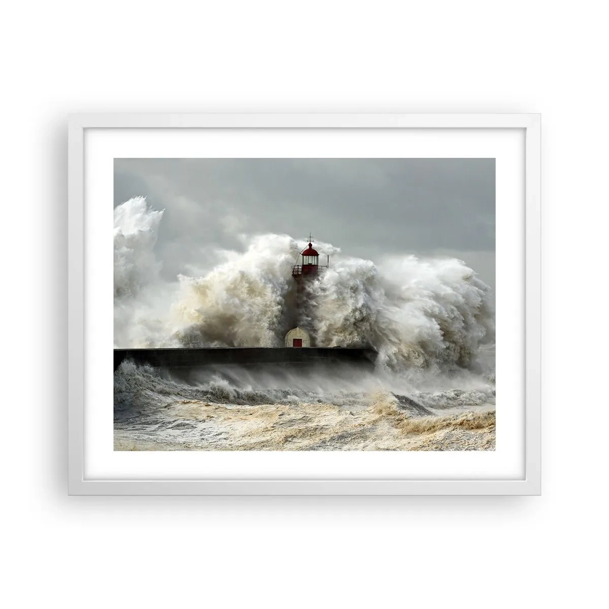 Poster in white frmae - Rage of the Ocean - 50x40 cm