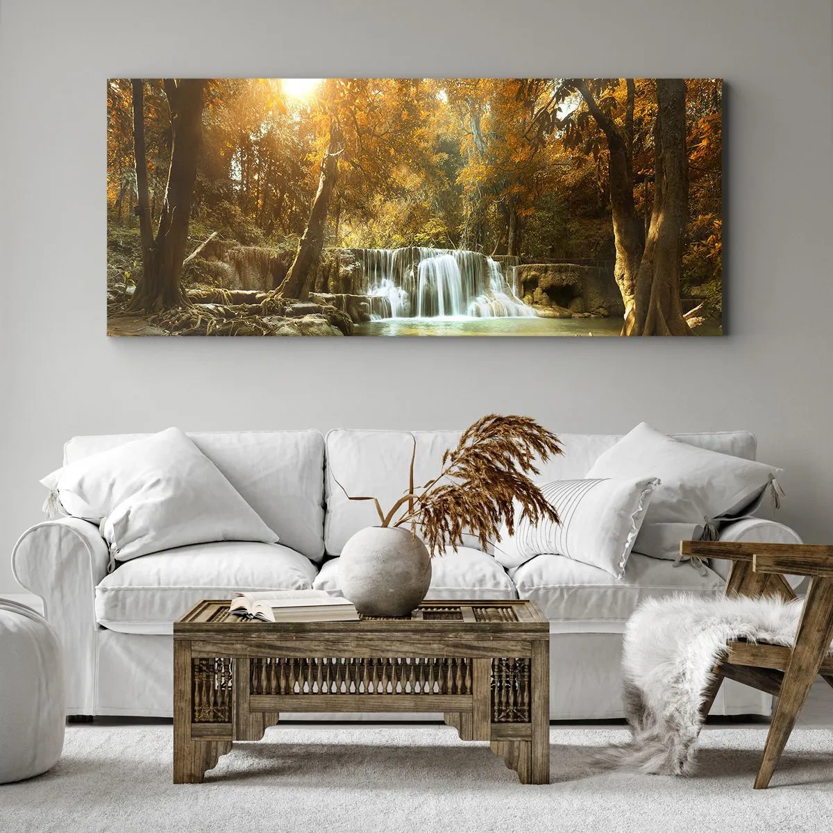Canvas picture - Park Cascade - 160x50 cm