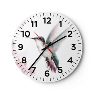 Wall clock - Clock on glass - Stopped in Flutter - 30x30 cm