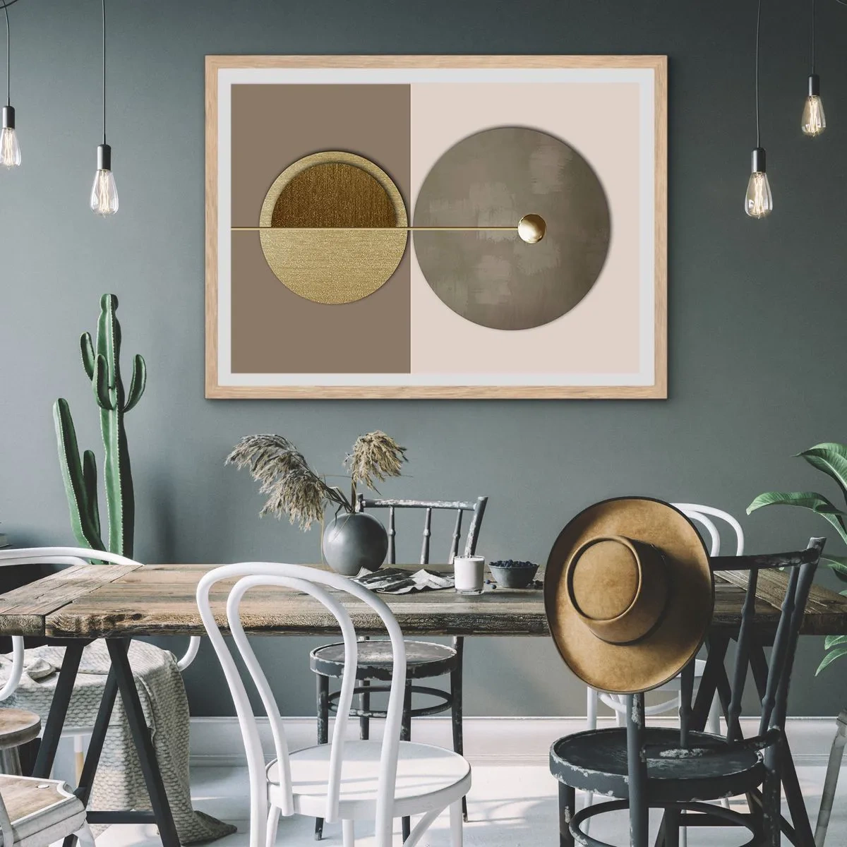 Poster in light oak frame - Perfect Balance - 50x40 cm