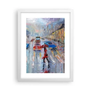 Poster in white frmae - Rainy Afternoon in a City - 30x40 cm