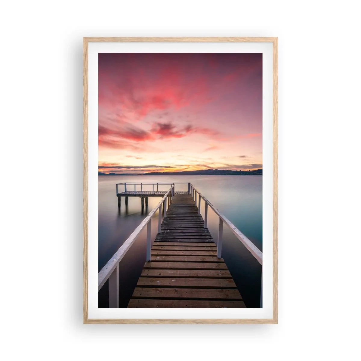Poster in light oak frame - Mild Flame of an Evening - 61x91 cm