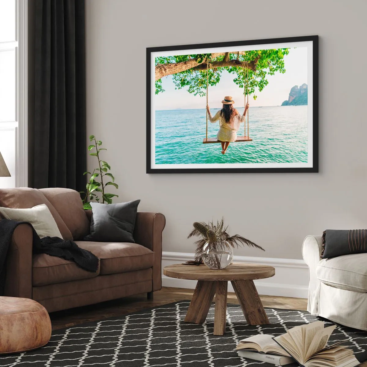 Poster in black frame - Life Is Beautiful - 50x40 cm