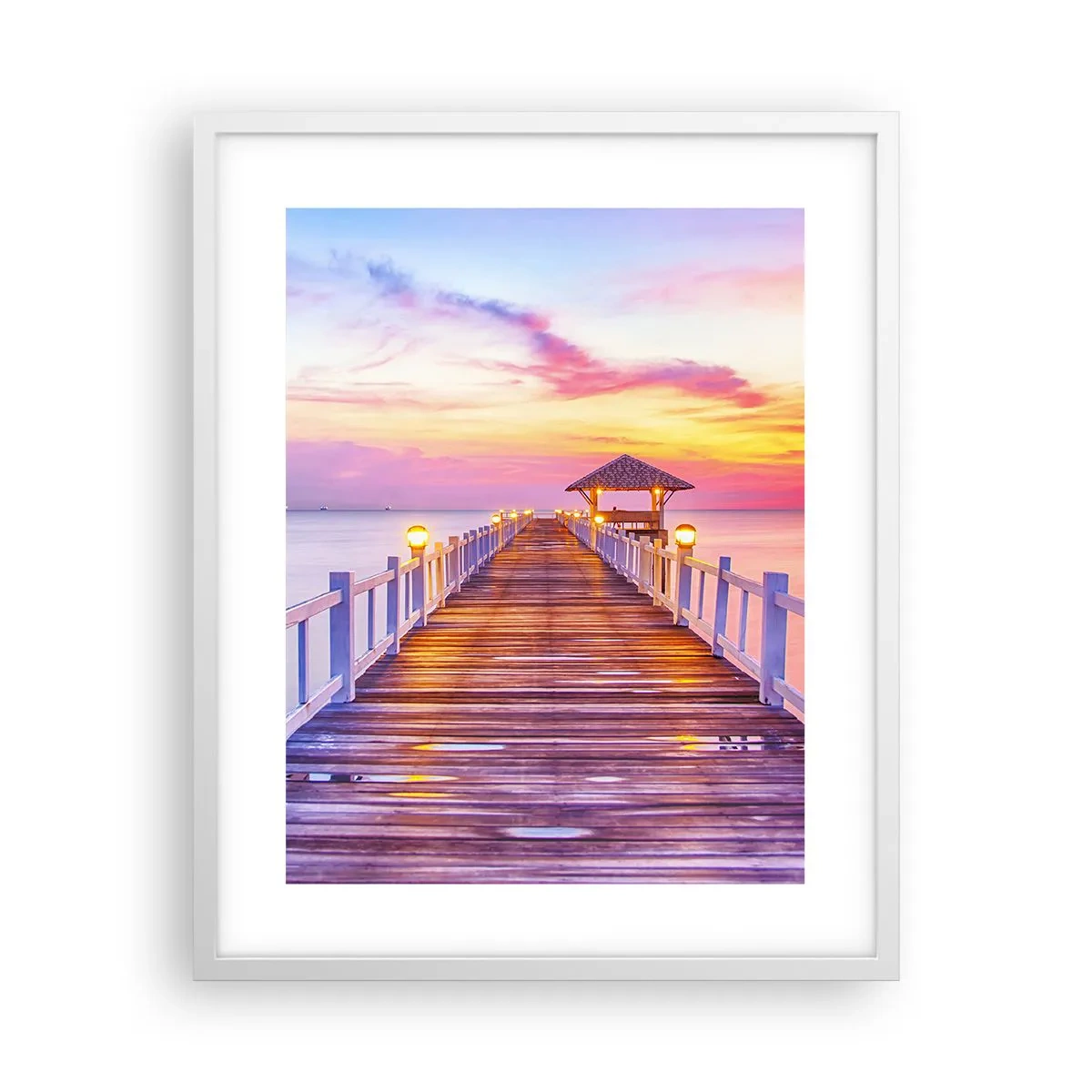 Poster in white frmae - Lilac and Gold Silence of an Evening - 40x50 cm