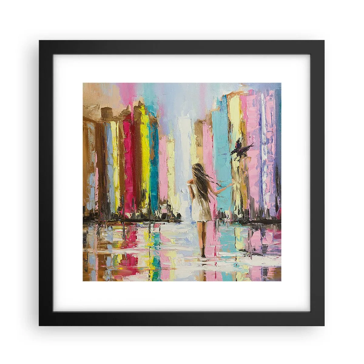 Poster in black frame - Follow Me - 30x30 cm